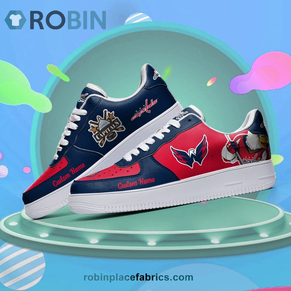 Washington Capitals Mascot Logo Nhl Custom Name Air Force 1 Shoes For Men Women