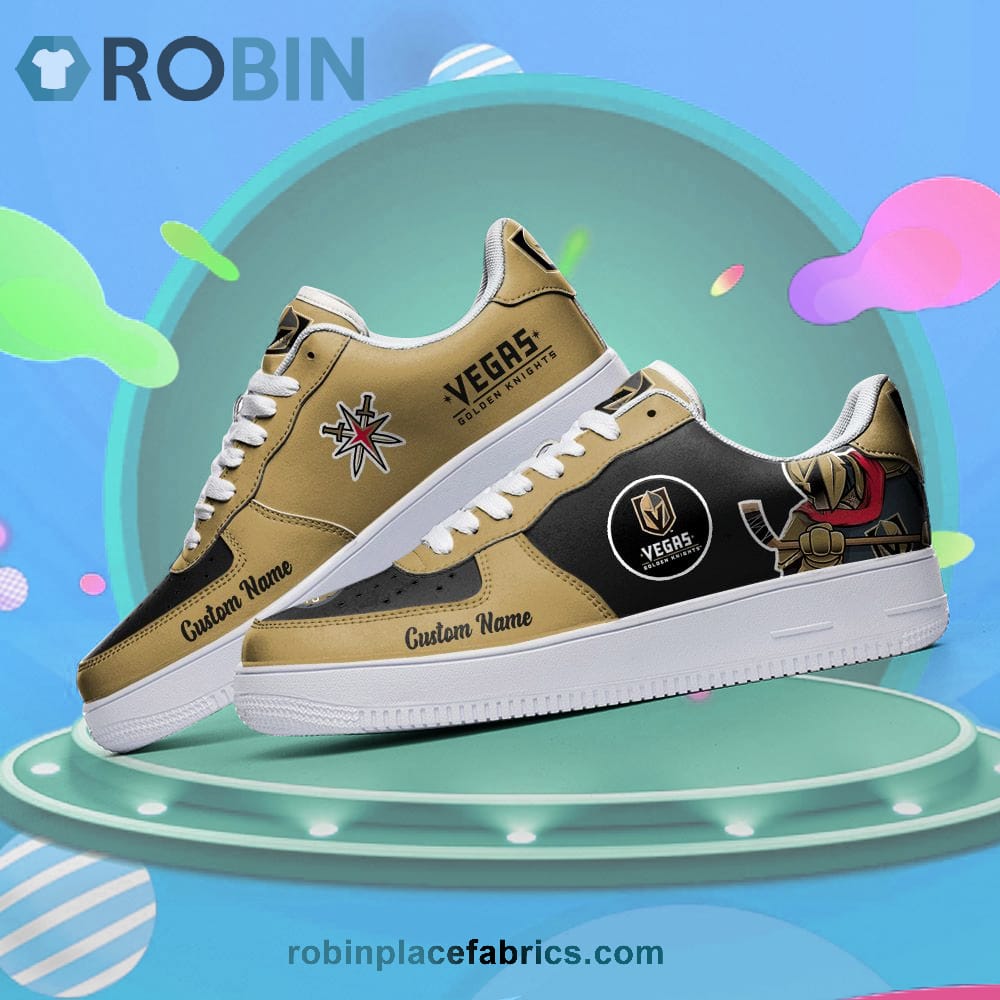 Vegas Golden Knights Mascot Logo Nhl Custom Name Air Force 1 Shoes For Men Women