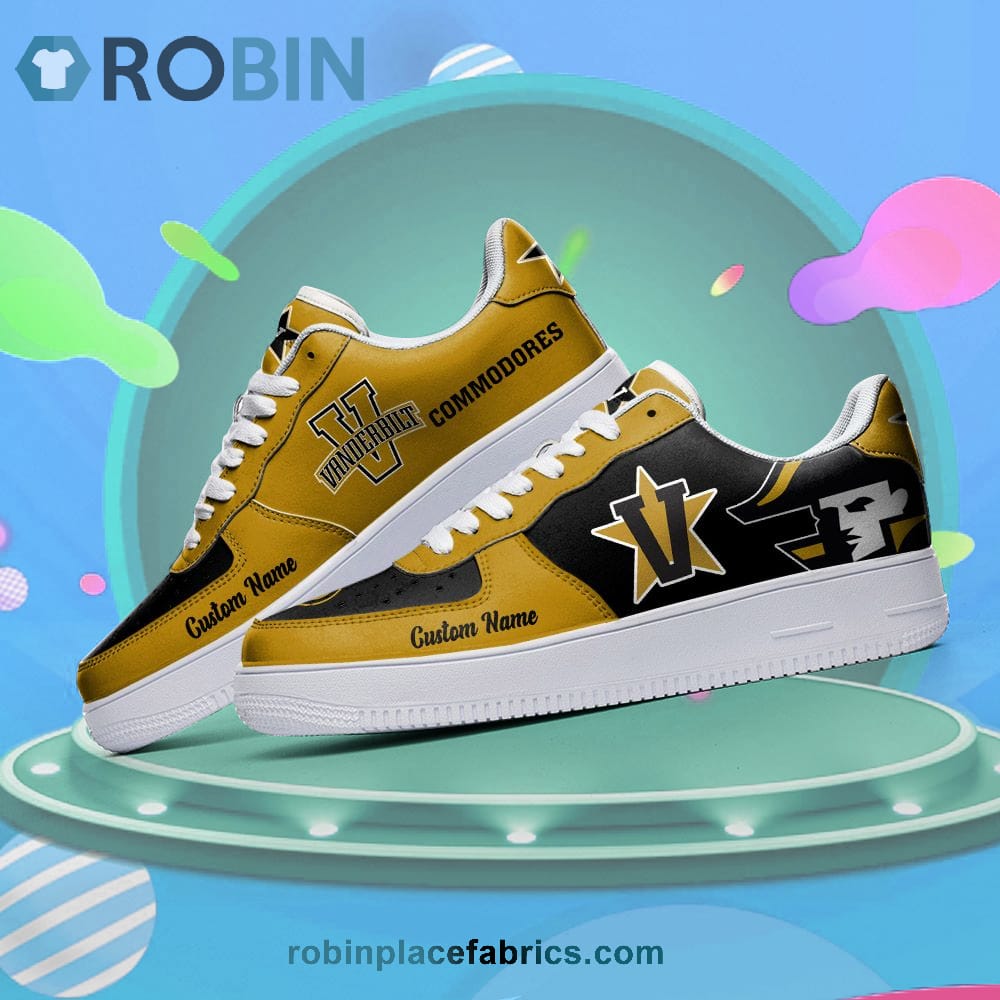 Vanderbilt Commodores Mascot Logo Ncaa Custom Name Air Force 1 Shoes For Men Women