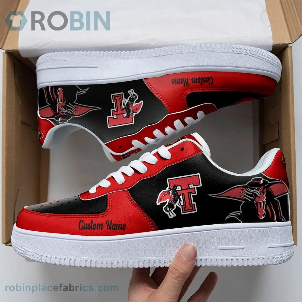 Texas Tech Red Raiders Mascot Logo Ncaa Custom Name Air Force 1 Shoes For Men Women