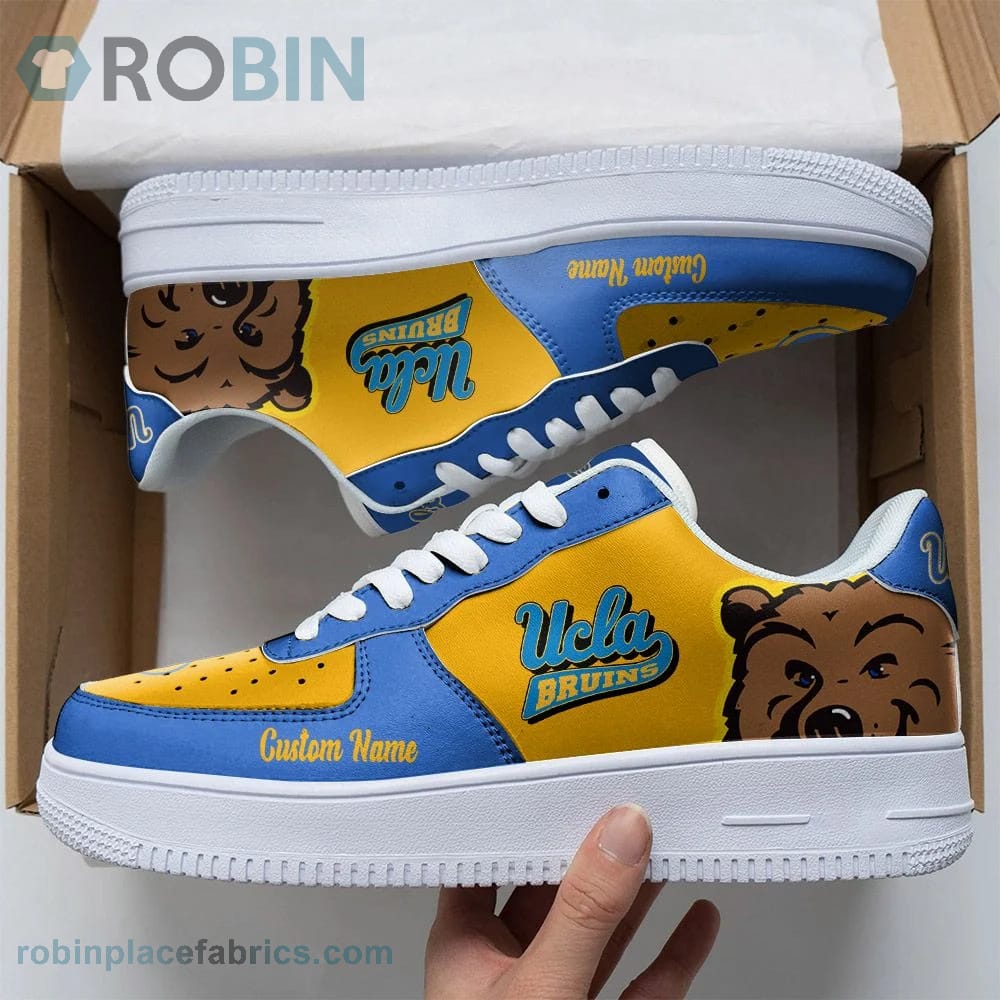 Ucla Bruins Mascot Logo Ncaa Custom Name Air Force 1 Shoes For Men Women