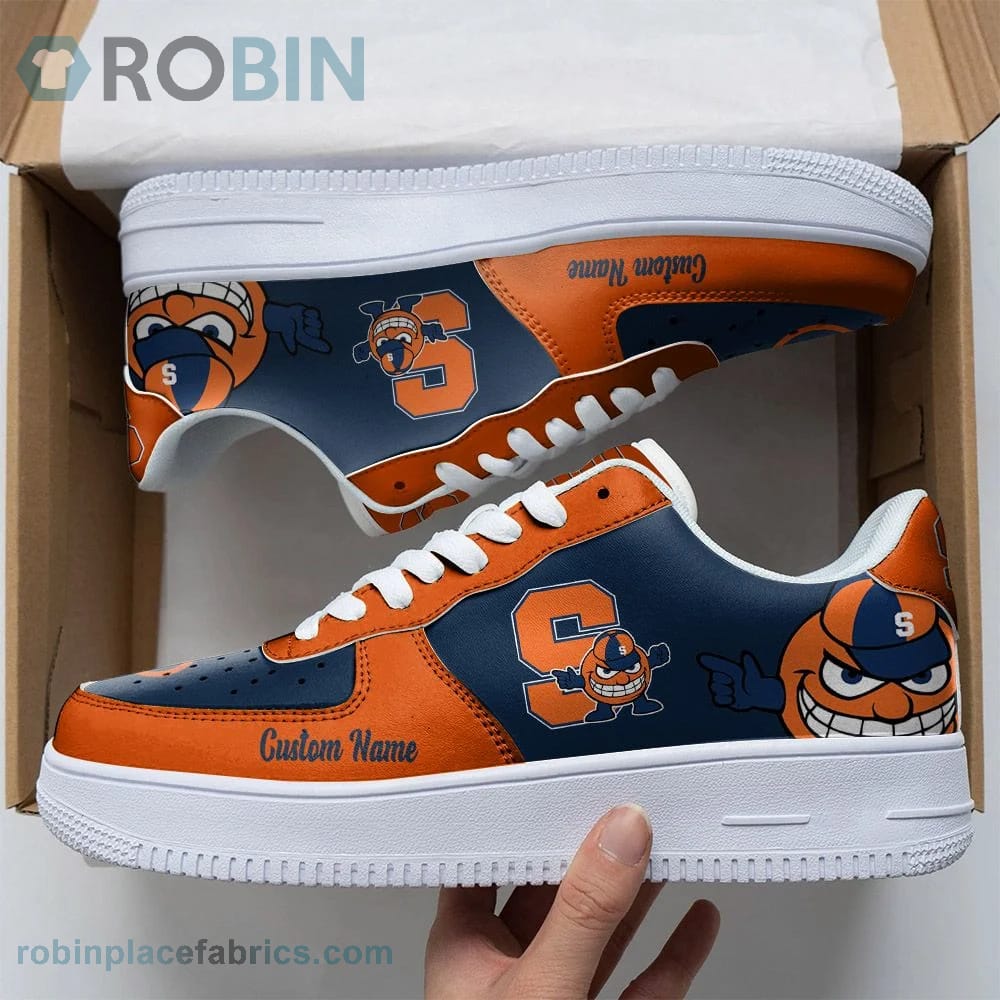 Syracuse Orange Mascot Logo Ncaa Custom Name Air Force 1 Shoes For Men Women
