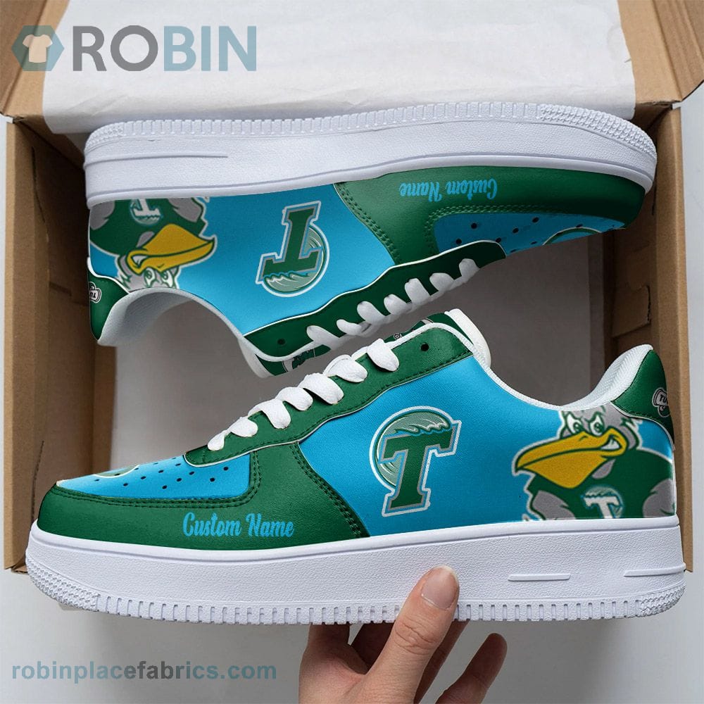 Tulane Green Wave Mascot Logo Ncaa Custom Name Air Force 1 Shoes For Men Women