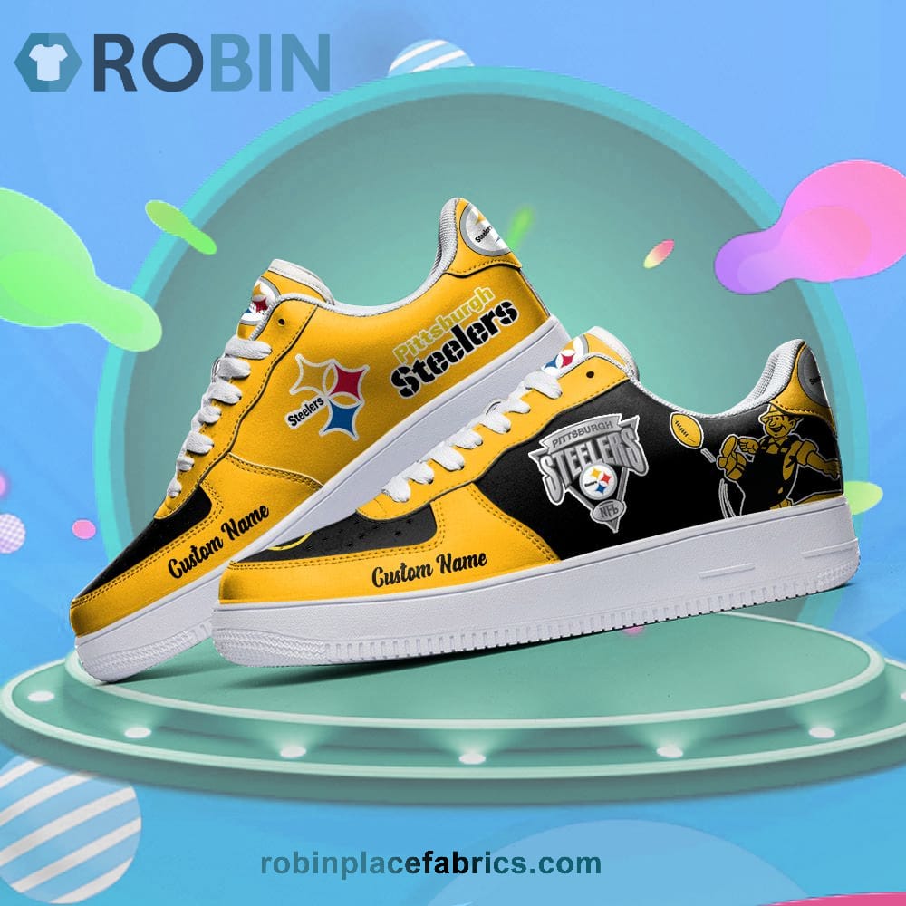 Pittsburgh Steelers Mascot Logo Nfl Custom Name Air Force 1 Shoes For Men Women