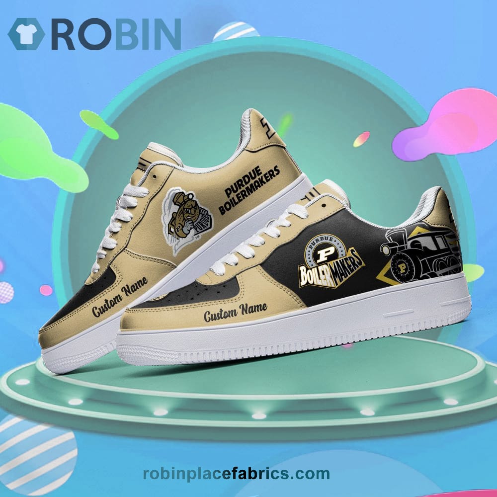 Purdue Boilermakers Mascot Logo Ncaa Custom Name Air Force 1 Shoes For Men Women