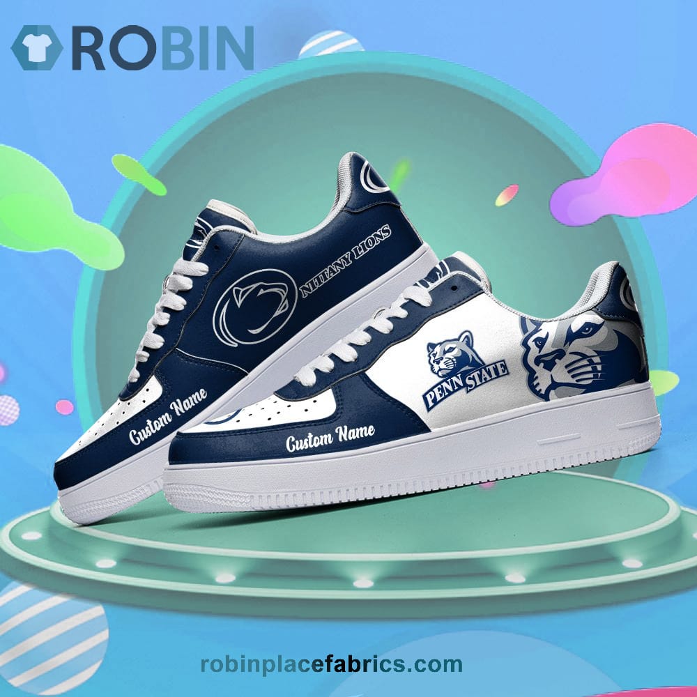 Penn State Nittany Lions Mascot Logo Ncaa Custom Name Air Force 1 Shoes For Men Women
