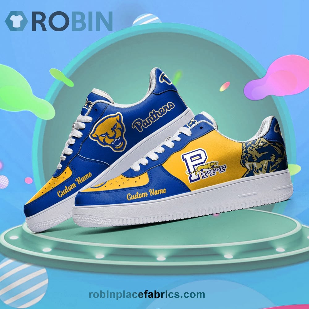 Pittsburgh Panthers Mascot Logo Ncaa Custom Name Air Force 1 Shoes For Men Women