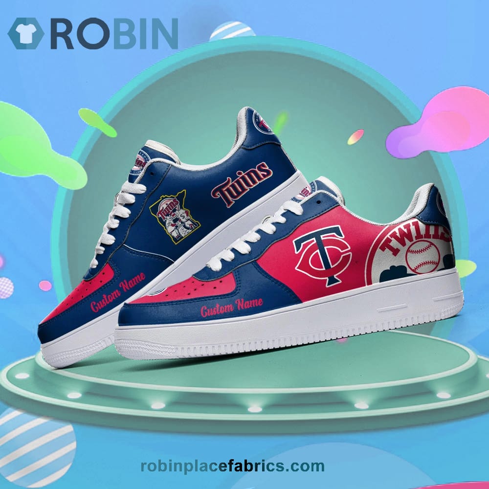 Minnesota Twins Mascot Logo Mlb Custom Name Air Force 1 Shoes For Men Women