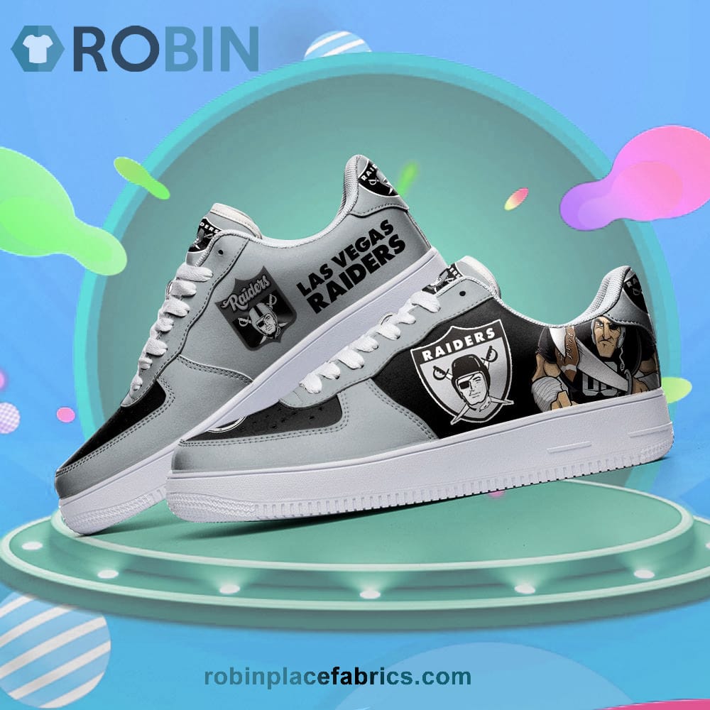 Las Vegas Raiders Mascot Logo Nfl Custom Name Air Force 1 Shoes For Men Women