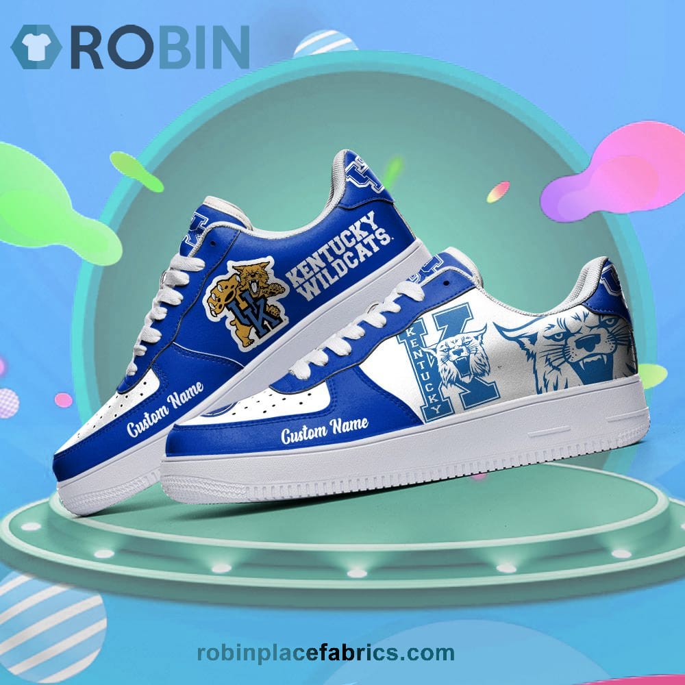 Kentucky Wildcats Mascot Logo Ncaa Custom Name Air Force 1 Shoes For Men Women
