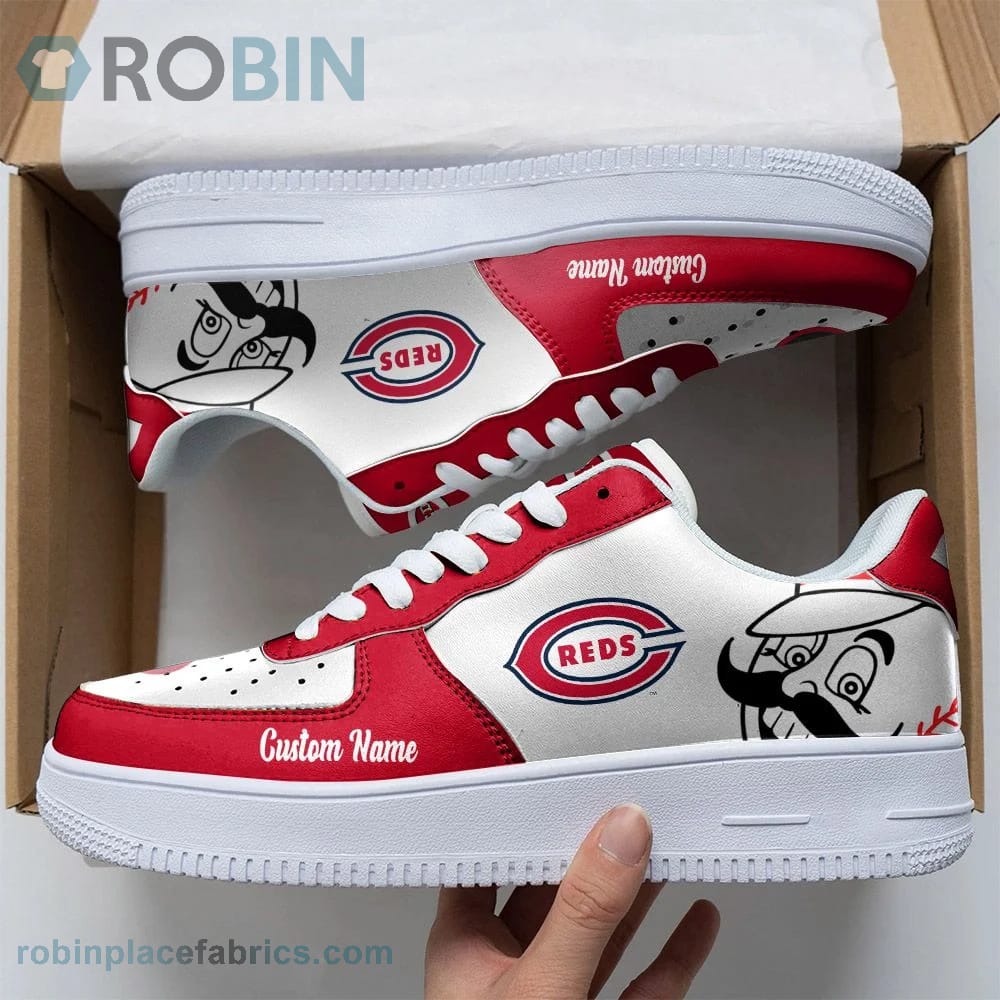 Cincinnati Reds Mascot Logo Mlb Custom Name Air Force 1 Shoes For Men Women