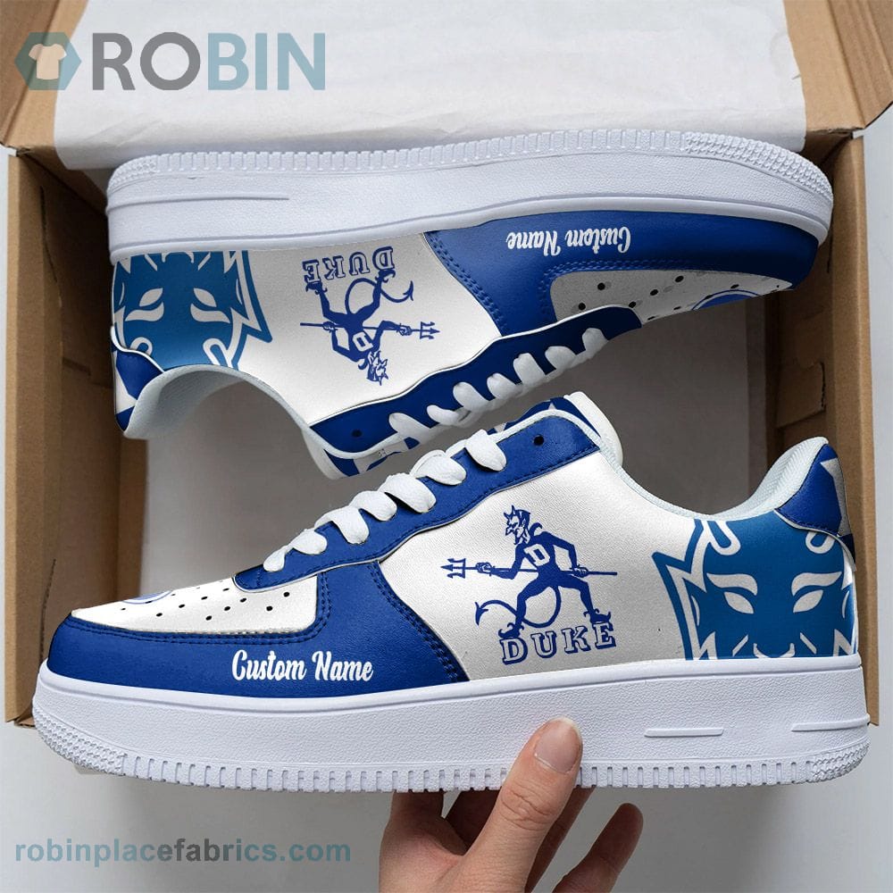 Duke Blue Devils Mascot Logo Ncaa Custom Name Air Force 1 Shoes For Men Women