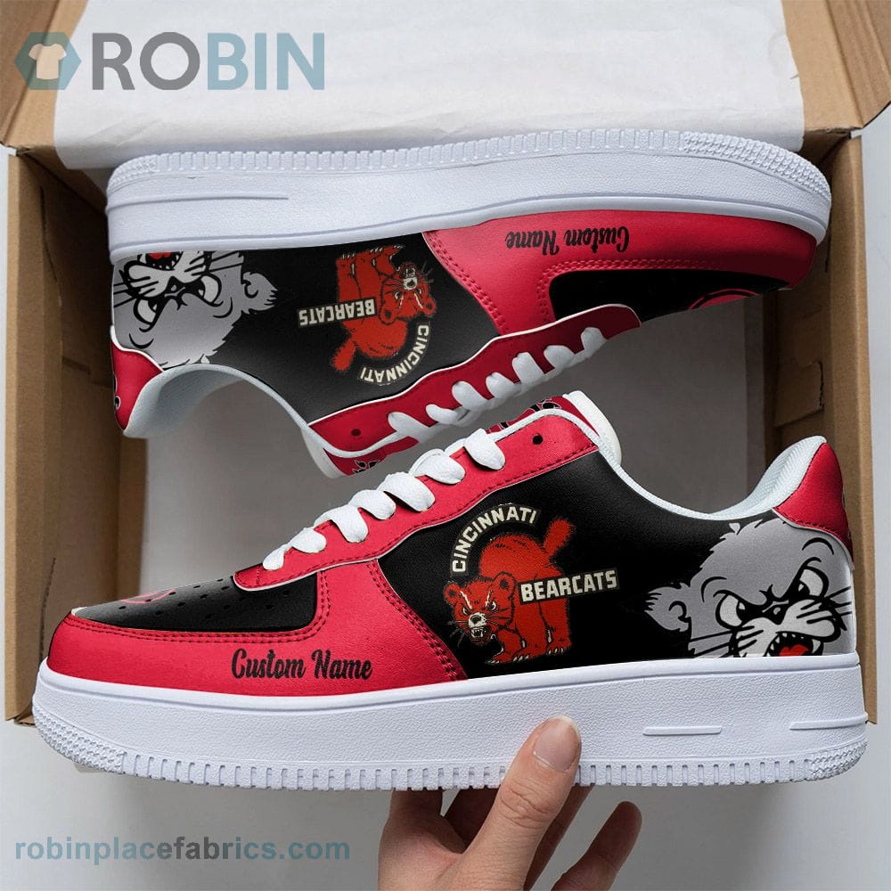 Cincinnati Bearcats Mascot Logo Ncaa Custom Name Air Force 1 Shoes For Men Women