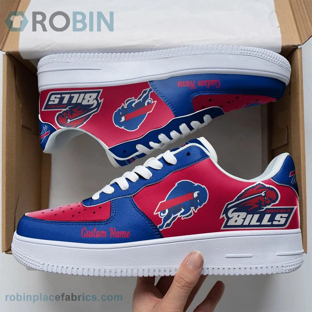 Buffalo Bills Mascot Logo Nfl Custom Name Air Force 1 Shoes For Men Women