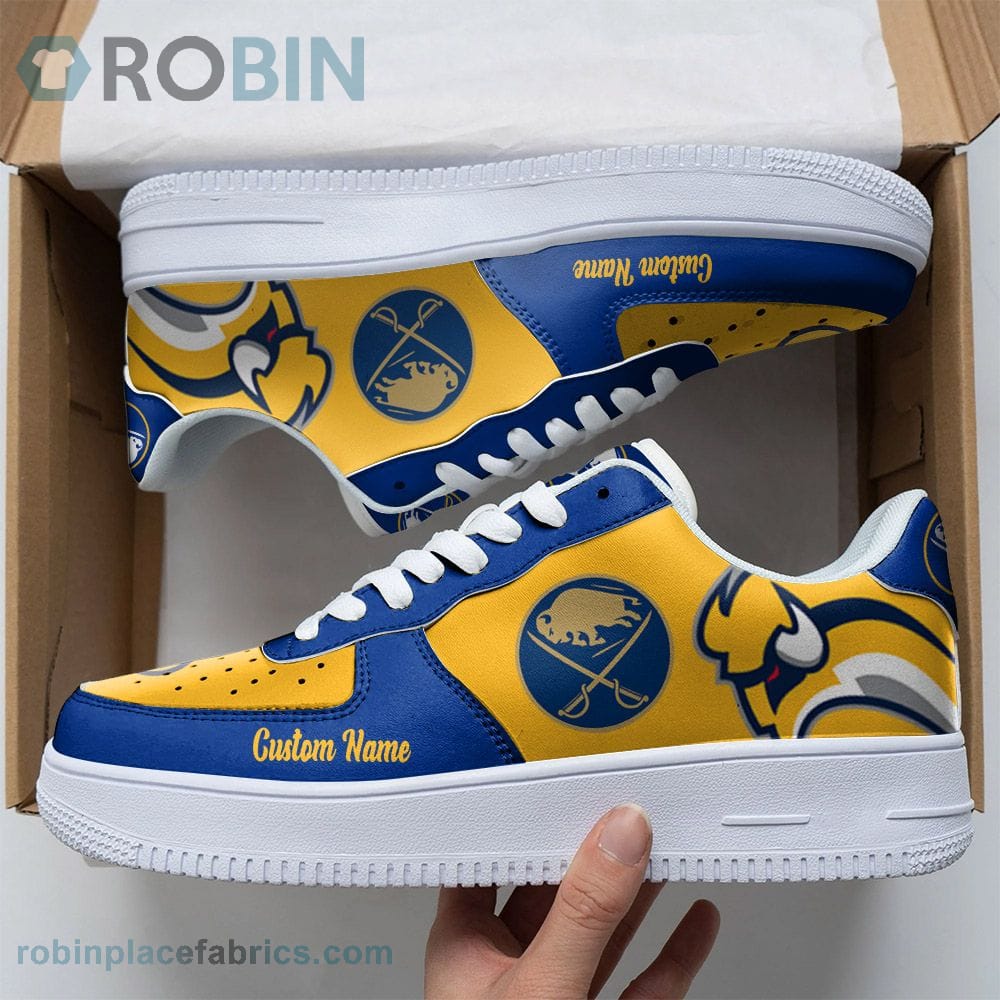 Buffalo Sabres Mascot Logo Nhl Custom Name Air Force 1 Shoes For Men Women