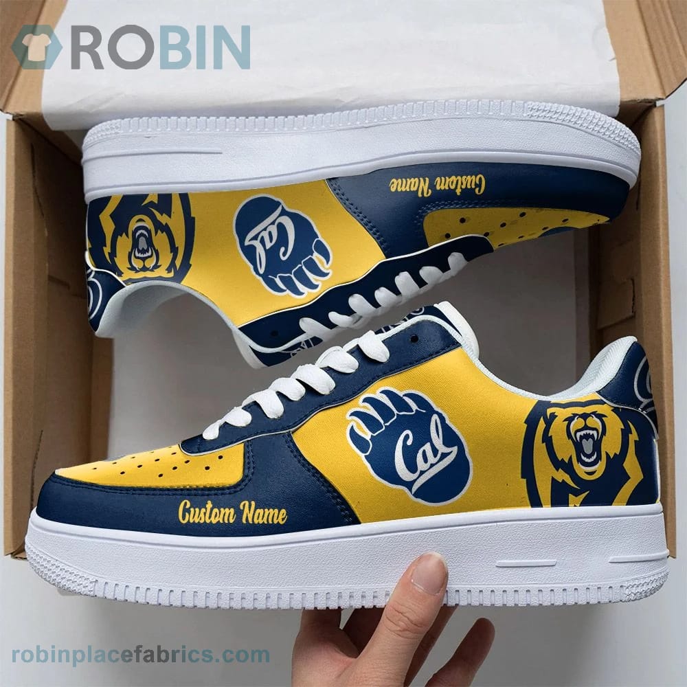 California Golden Bears Mascot Logo Ncaa Custom Name Air Force 1 Shoes For Men Women