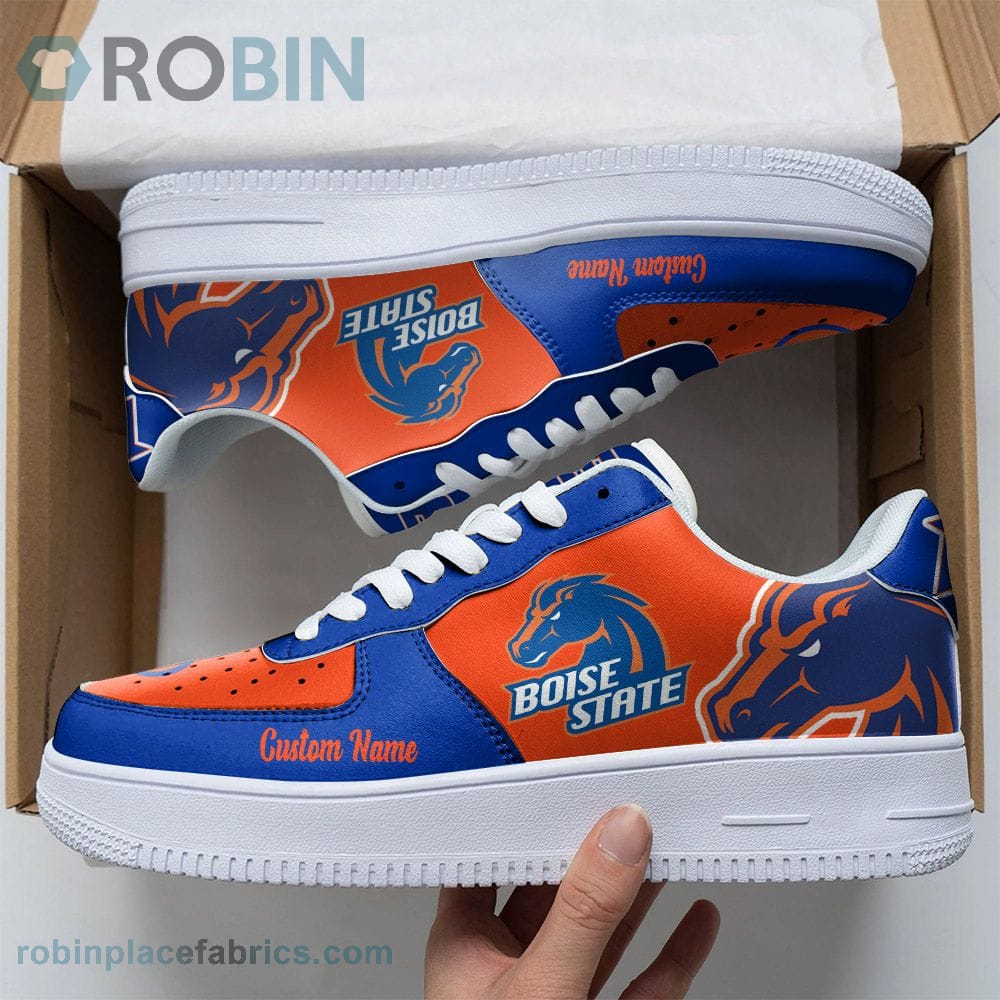 Boise State Broncos Mascot Logo Ncaa Custom Name Air Force 1 Shoes For Men Women