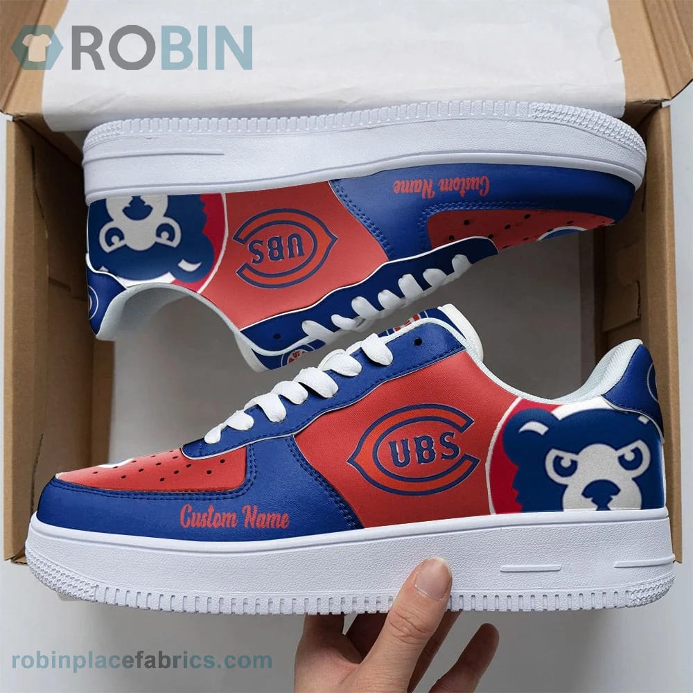 Chicago Cubs Mascot Logo Mlb Custom Name Air Force 1 Shoes For Men Women