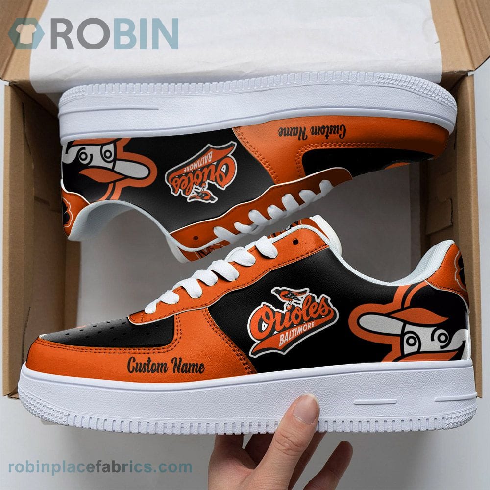 Baltimore Orioles Mascot Logo Mlb Custom Name Air Force 1 Shoes For Men Women