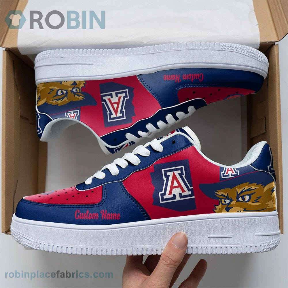 Arizona Wildcats Mascot Logo Ncaa Custom Name Air Force 1 Shoes For Men Women