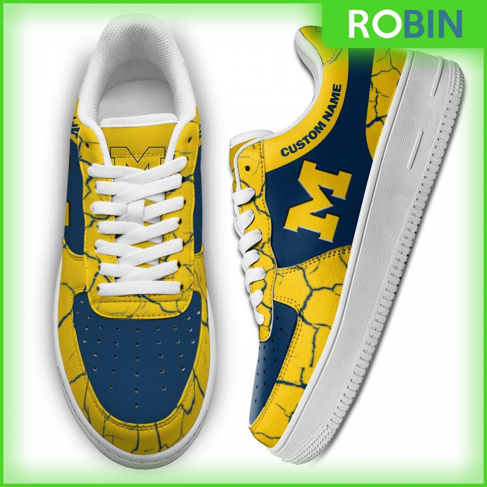 Michigan Wolverines Ncaa Sneakers Custom Af 1 Shoes For Men Women