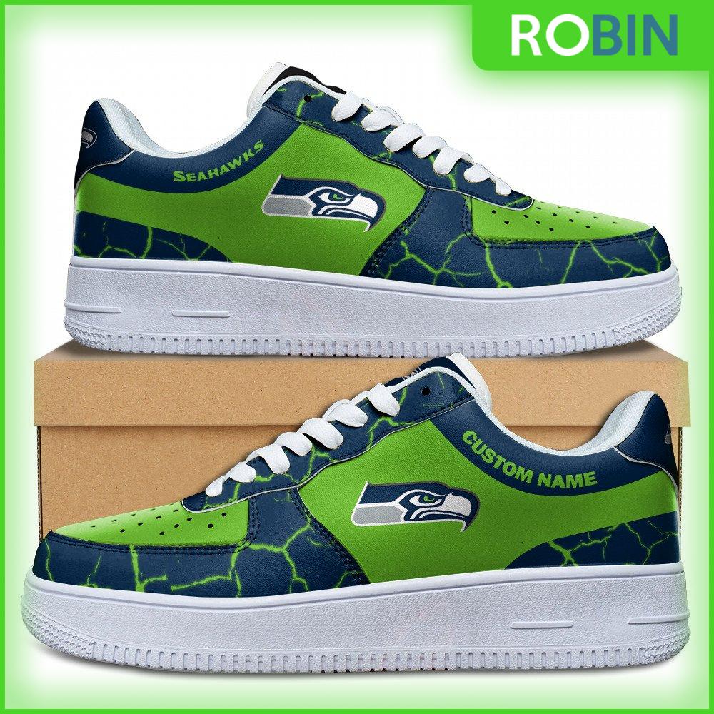 Seattle Seahawks Nfl Custom Air Force 1 Sneakes For Men Women
