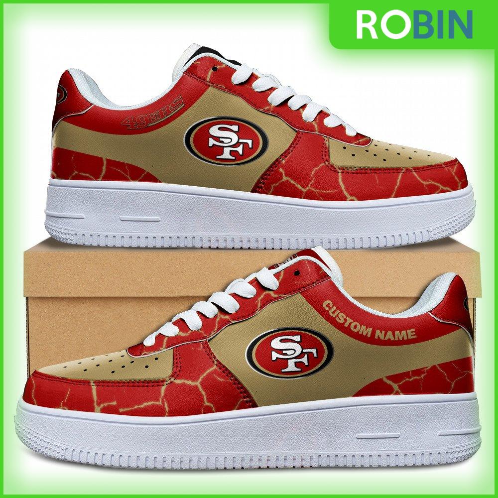 San Francisco 49Ers Nfl Custom Air Force 1 Sneakes For Men Women