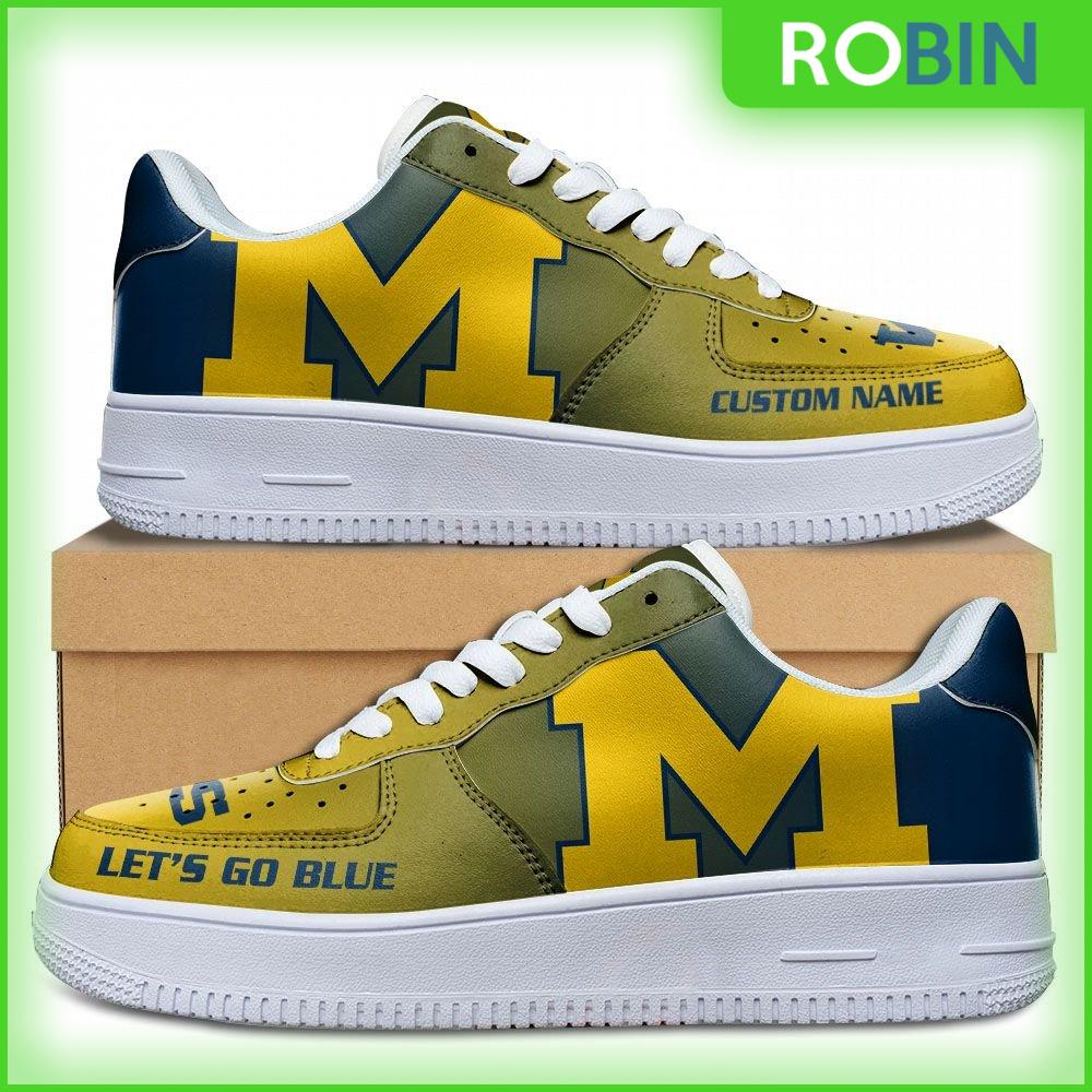 Michigan Wolverines Sneakers Custom Af 1 Shoes For Men Women