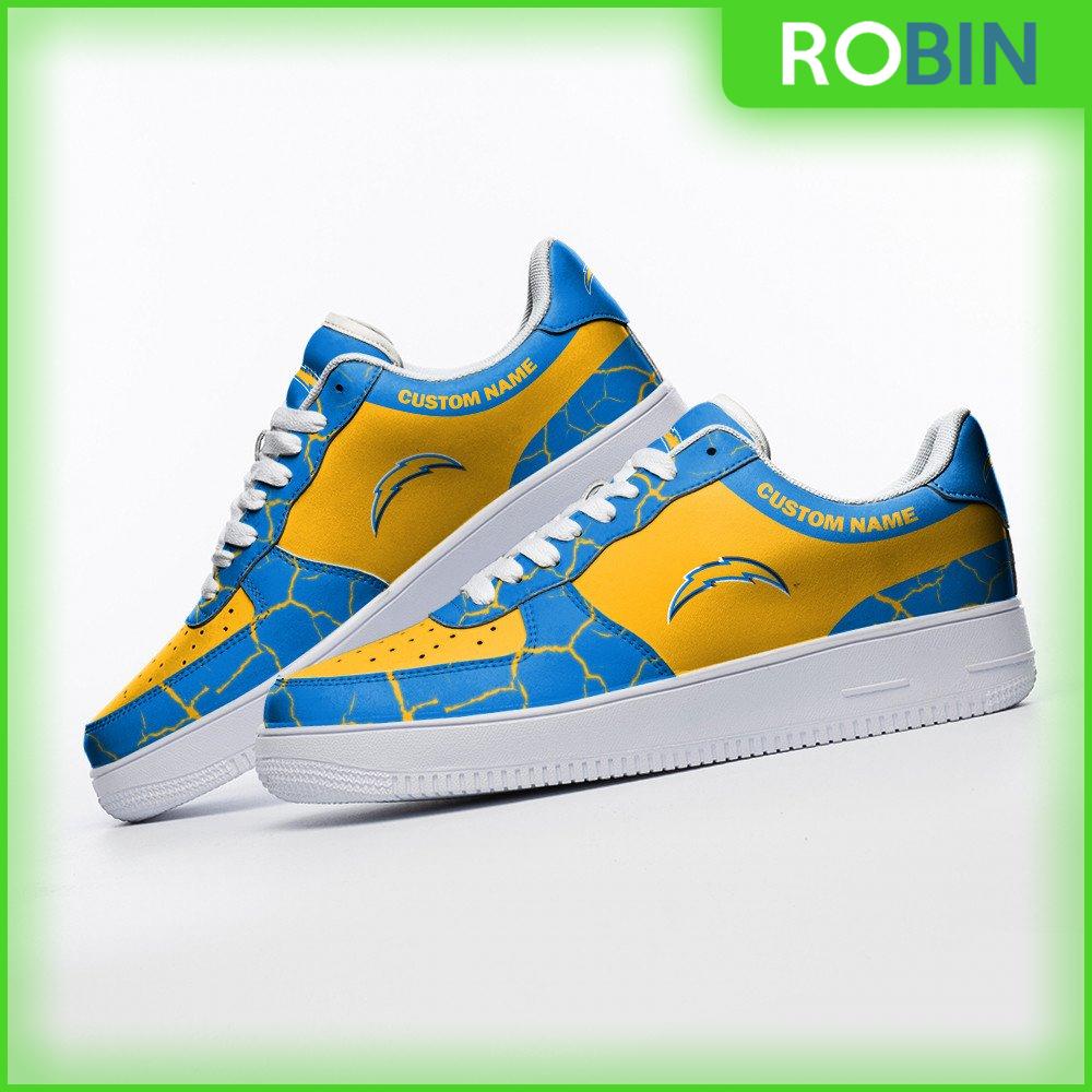 Los Angeles Chargers Nfl Custom Air Force 1 Sneakes For Men Women