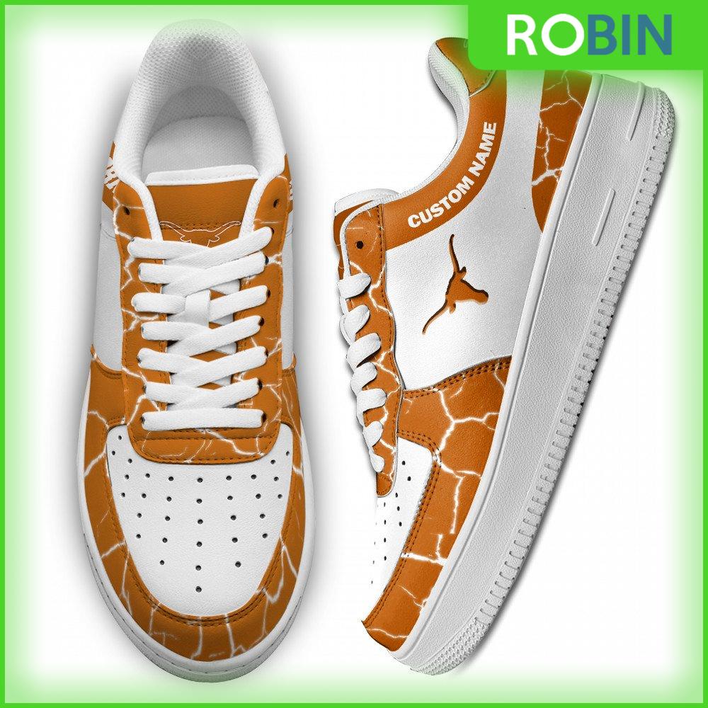 Custom Name Texas Longhorns Ncaa Custom Air Force 1 Sneakes For Men Women