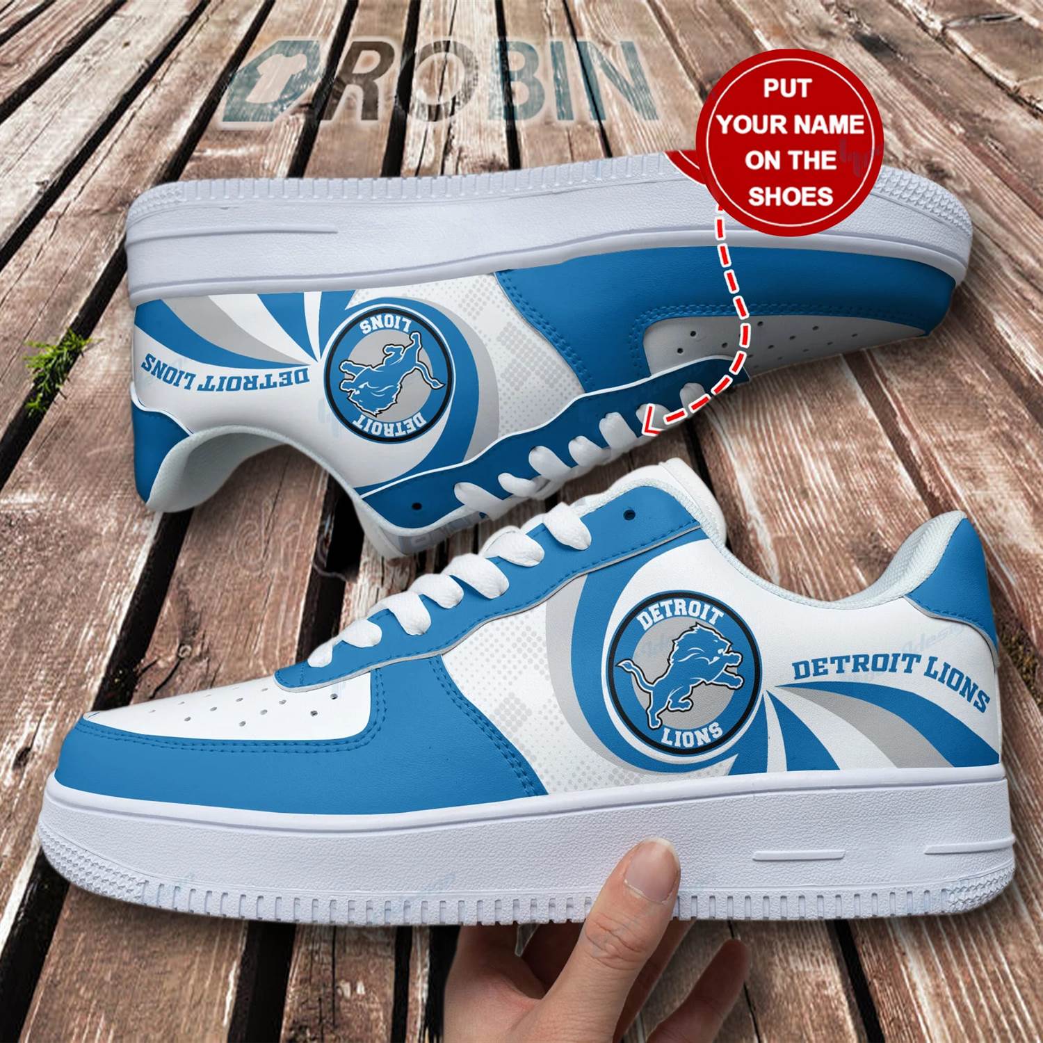 Detroit Lions Personalized Air Force 1 Sneaker For Fans For Men Women