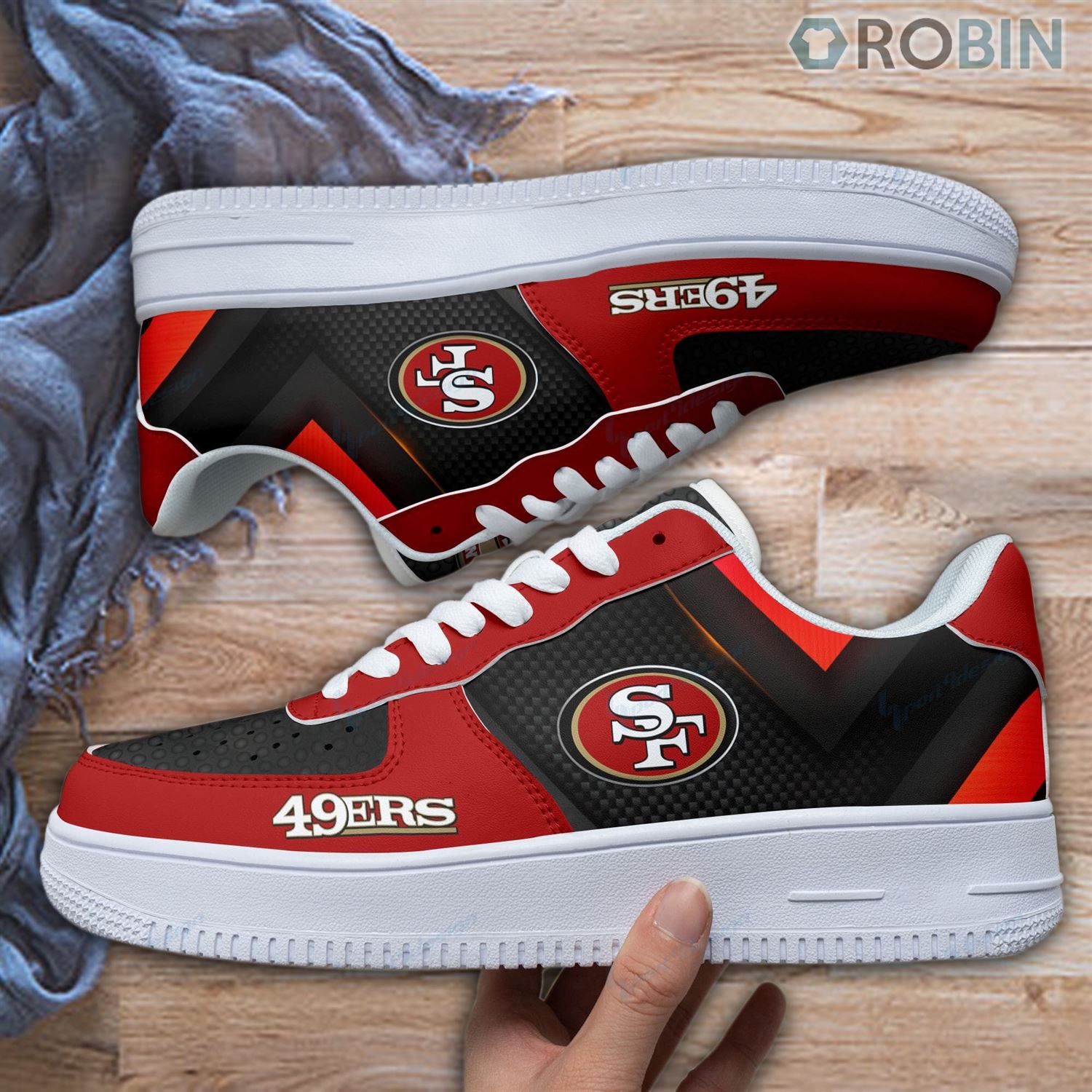 San Francisco 49Ers Custom Air Force 1 Sneakers Rb69 For Men Women