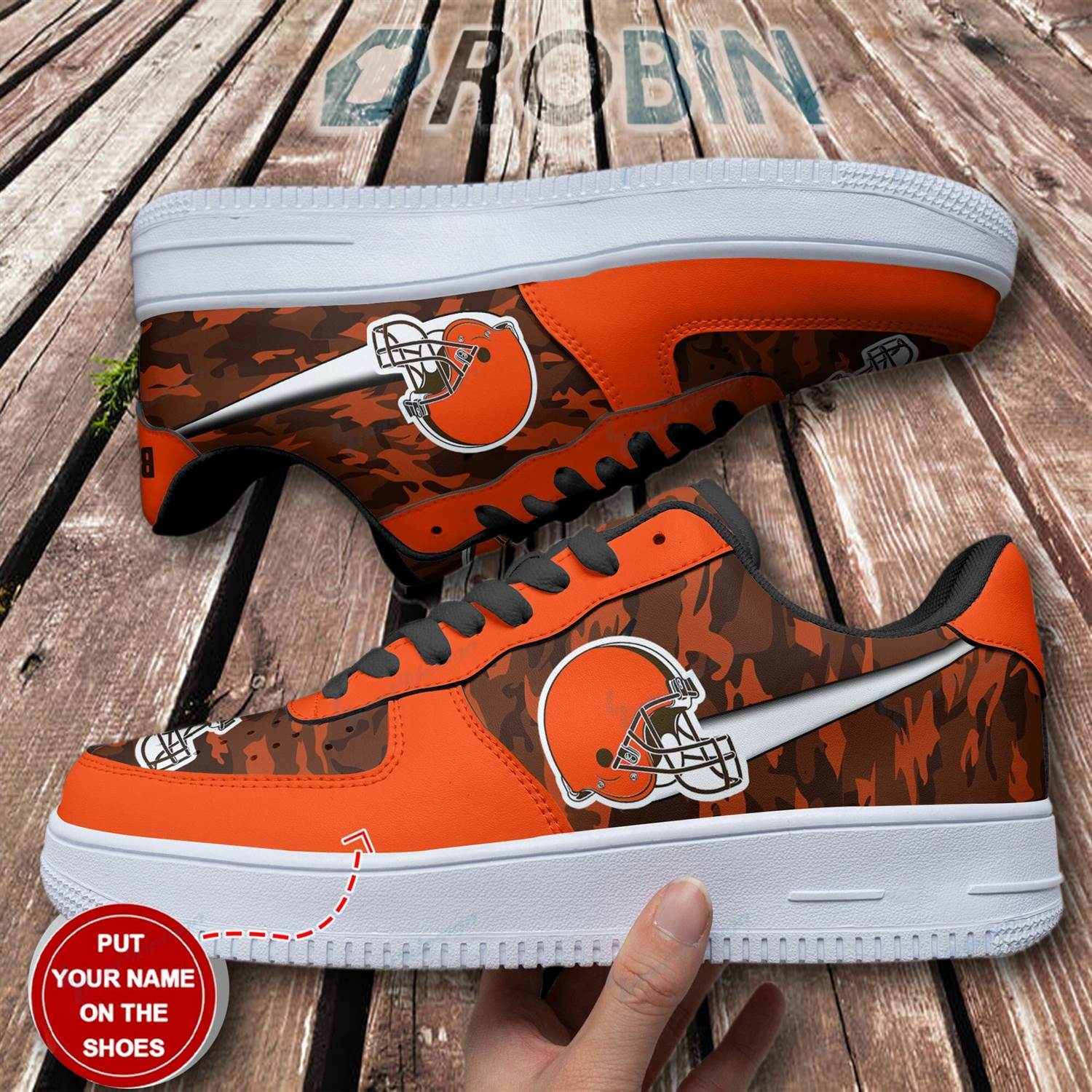Cleveland Browns Personalized Nike Air Force 1 Sneakers For Men Women