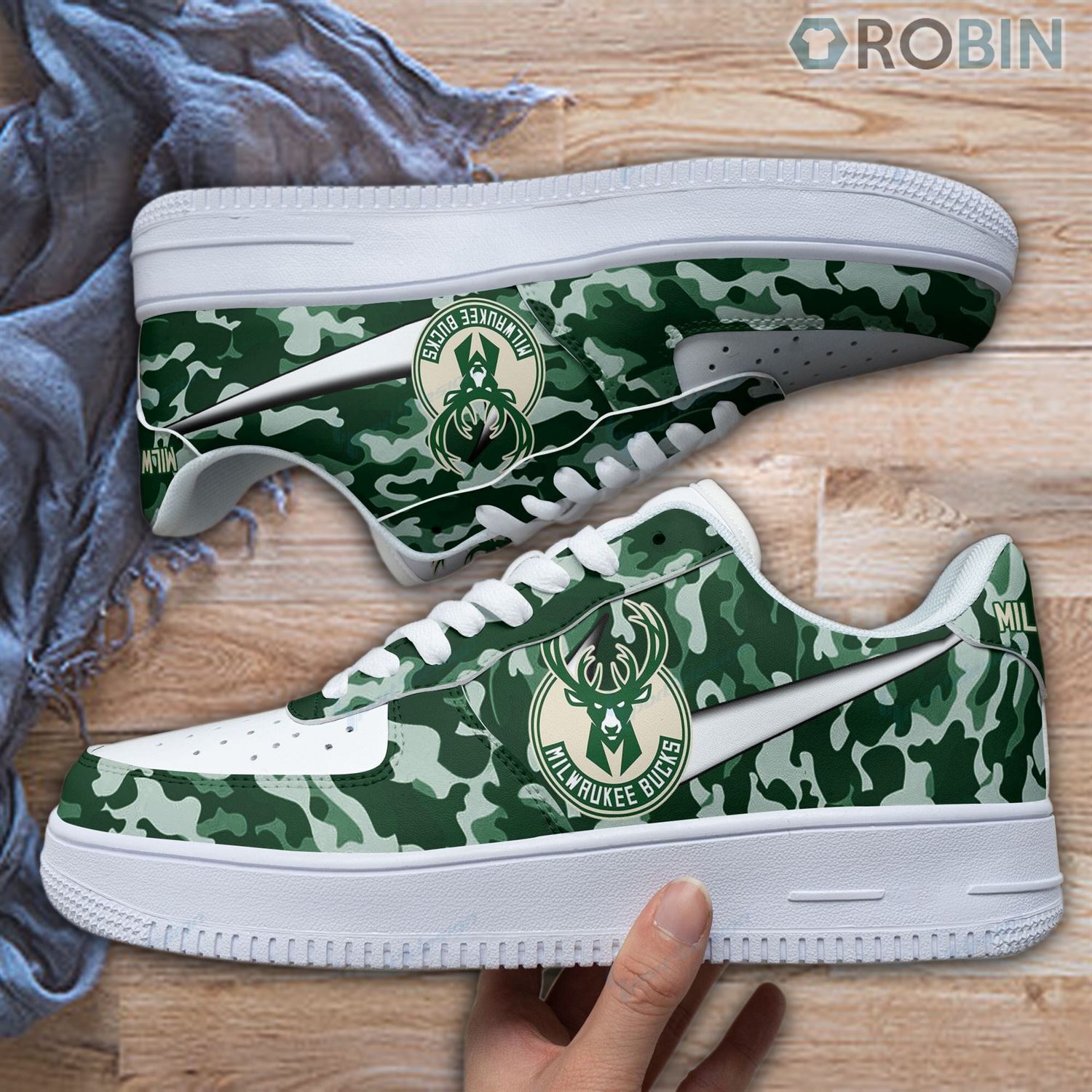 Milwaukee Bucks Air Force 1 Sneakers For Men Women