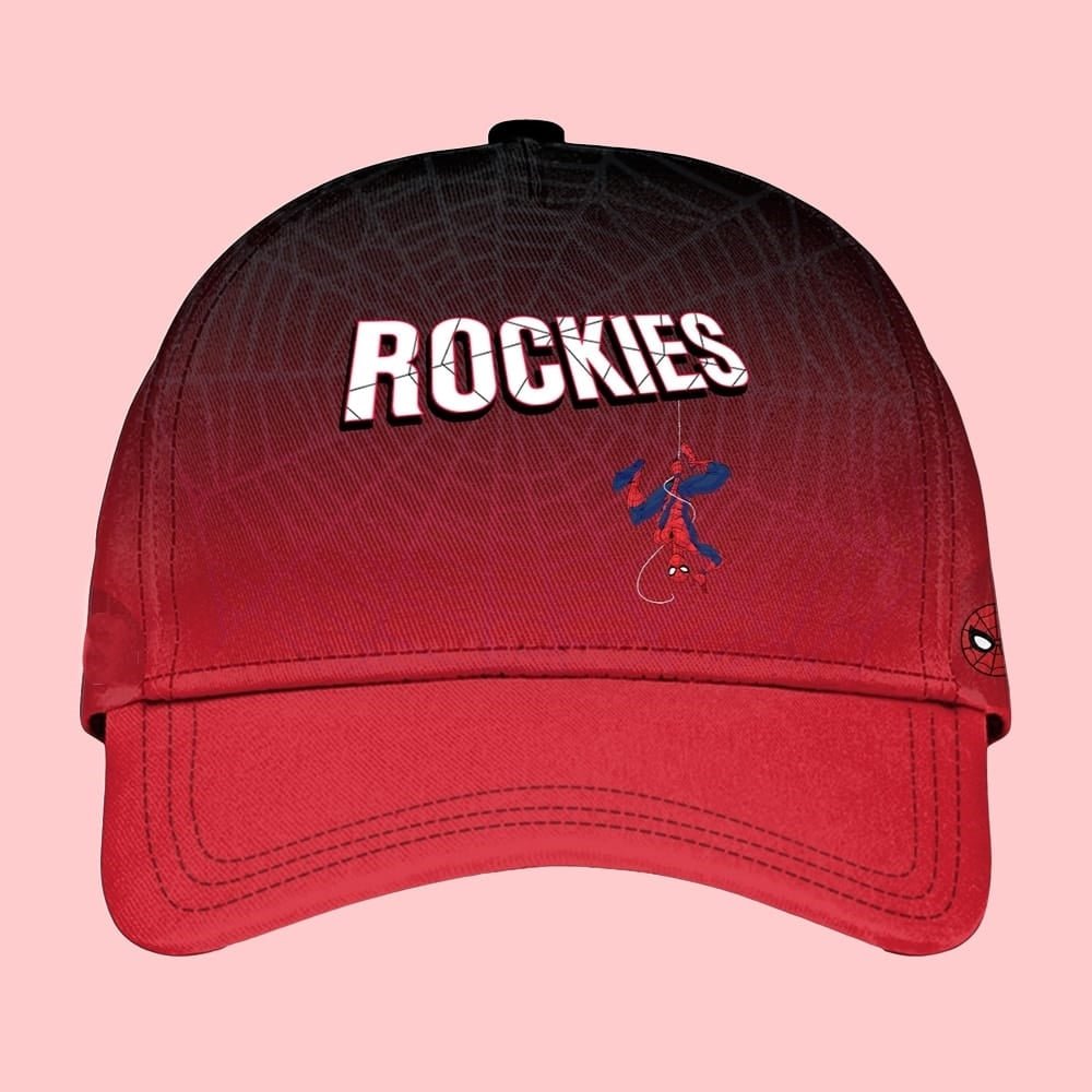 2025 Colorado Rockies Spider Man Night Baseball Hat For Men And Women 
