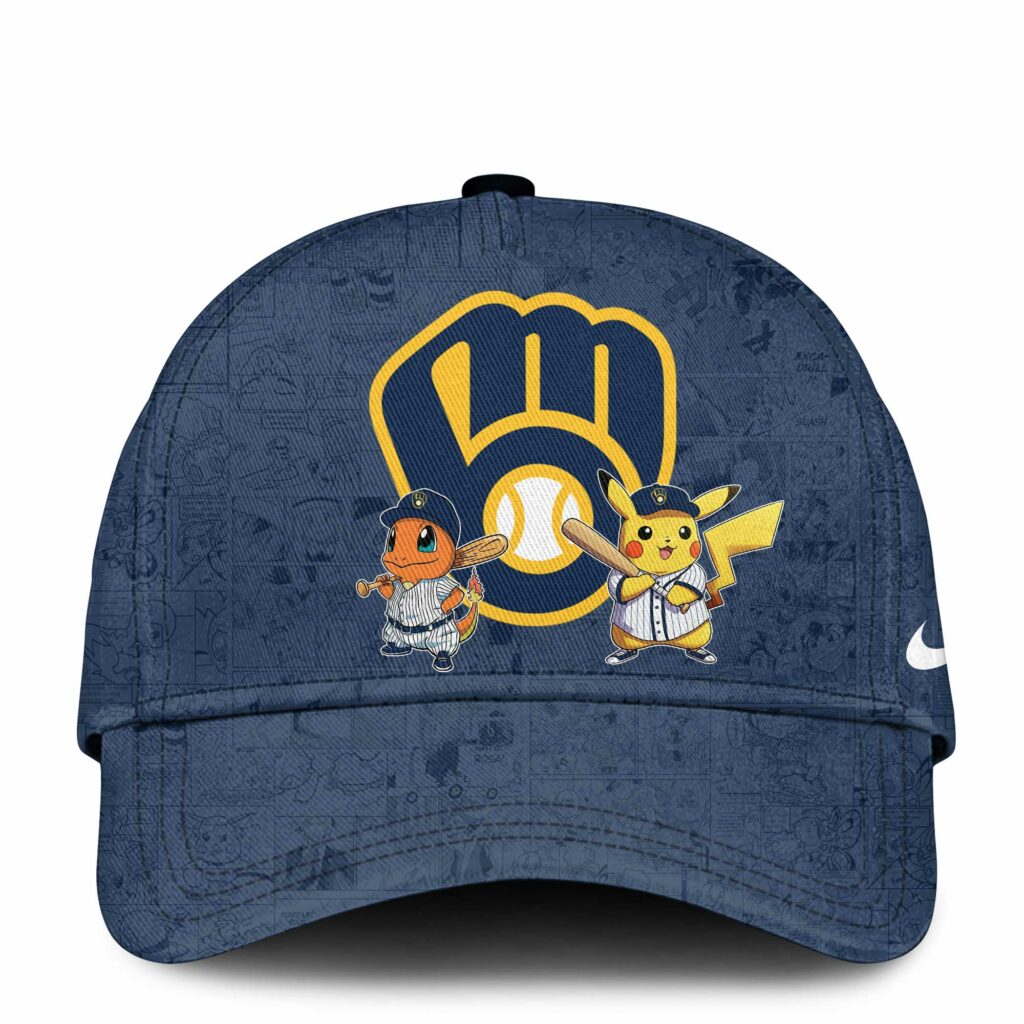 Milwaukee Brewers X Pokemon Go Baseball Cap For Men And Women 