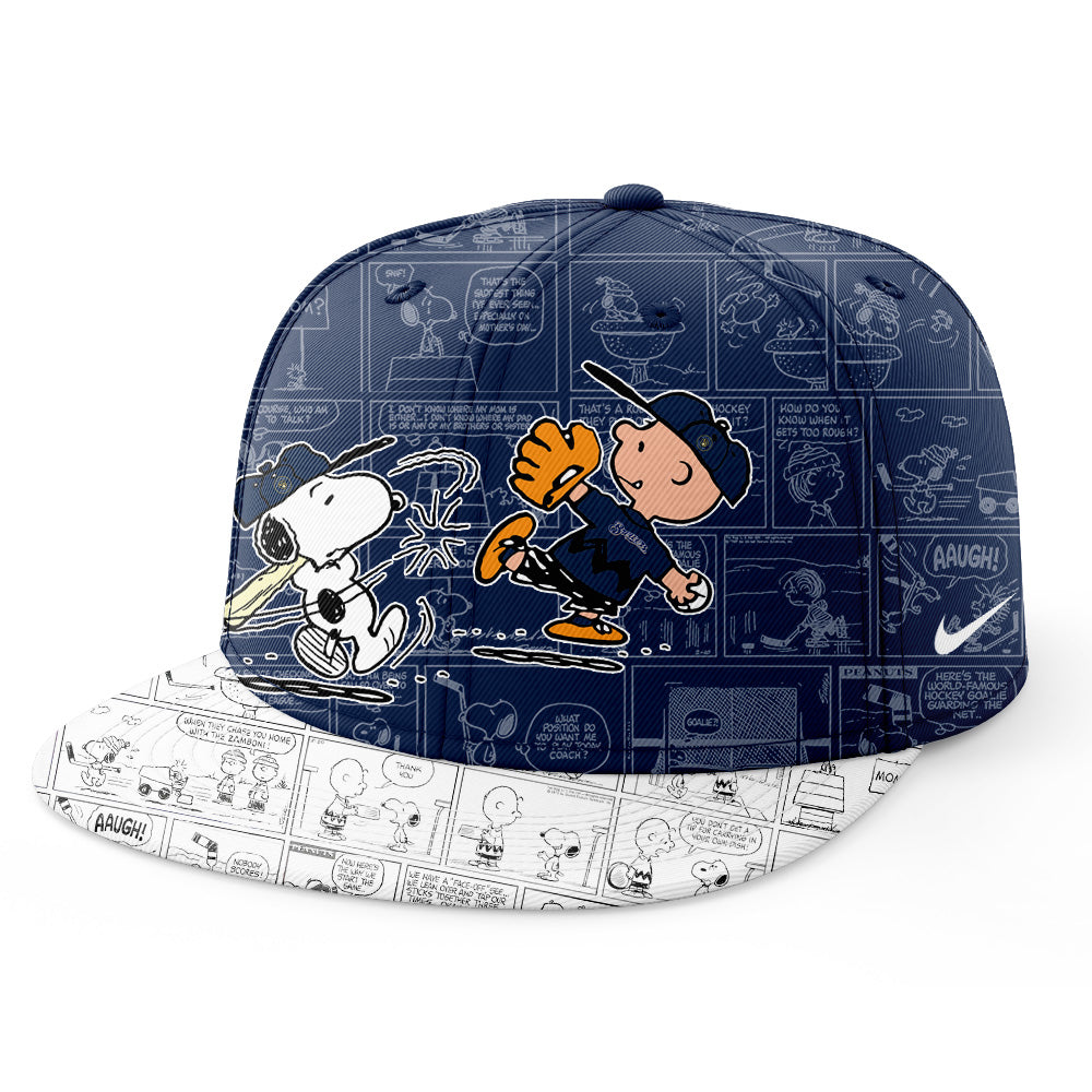 Milwaukee Brewers 75Th Anniversary Of Peanuts Cap For Men And Women 