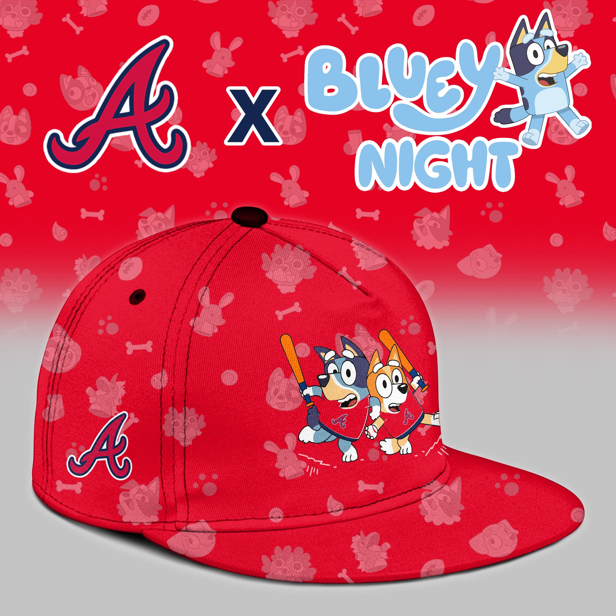 Atlanta Braves 2025 Bluey Night Limited Cap For Men And Women 