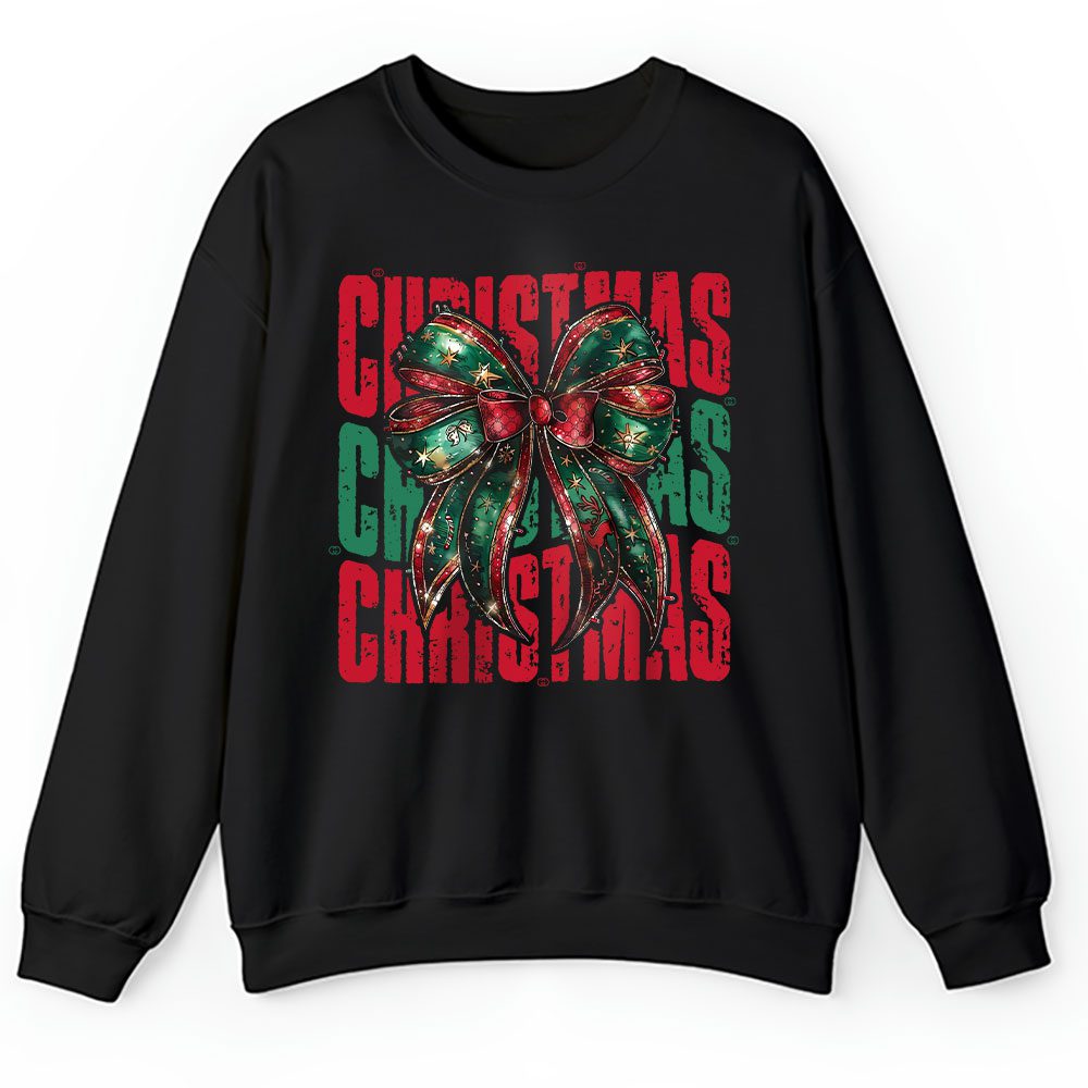 Retro Christmas Coquette Bow Christmas Season Gucci Unisex Sweatshirt BTN20133