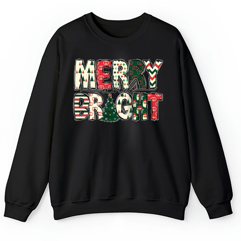Merry And Bright Merry Christmas Gucci Unisex Sweatshirt BTN20103