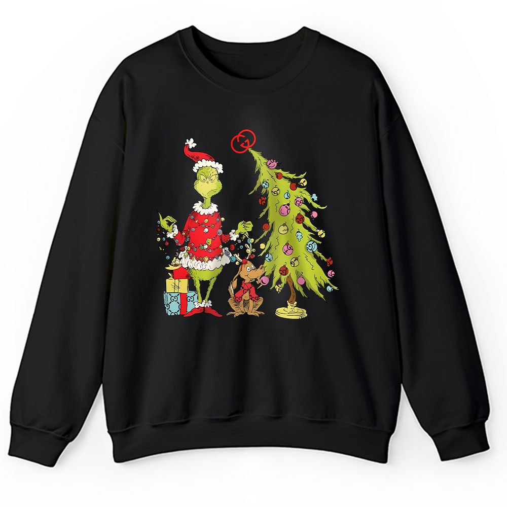 Grinch Christmas Tree Gucci Unisex Sweatshirt BTN19610