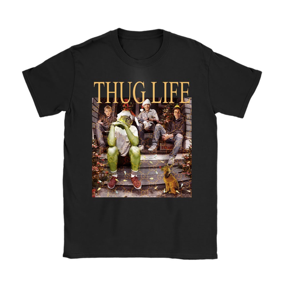 Thug Life Grinch Christmas Gucci Unisex T-Shirt Cotton Tee BN20164