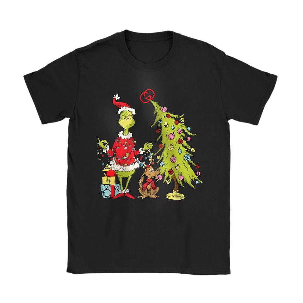 Grinch Christmas Tree Gucci Unisex T-Shirt Cotton Tee BN19610