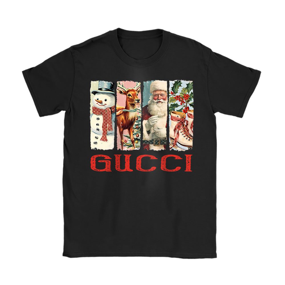 Retro Christmas Santa Claus Gucci Unisex T-Shirt Cotton Tee BN19677