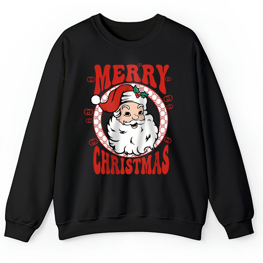 Retro Merry Christmas Santa Gucci Unisex Sweatshirt BTN19699