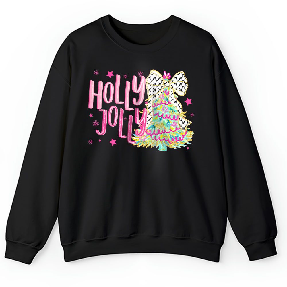 Colorful Glitter Coquette Christmas Tree Coquette Gucci Unisex Sweatshirt BTN19587
