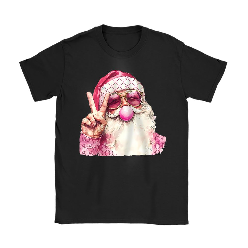 Retro Santa Christmas Blowing Bubble Gucci Unisex T-Shirt Cotton Tee BN19518