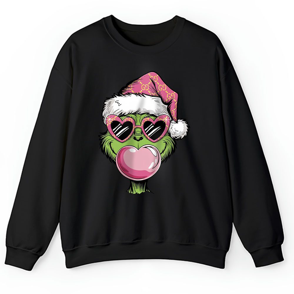 Pink Grinchmas Christmas Blowing Bubble Gucci Unisex Sweatshirt BTN19661