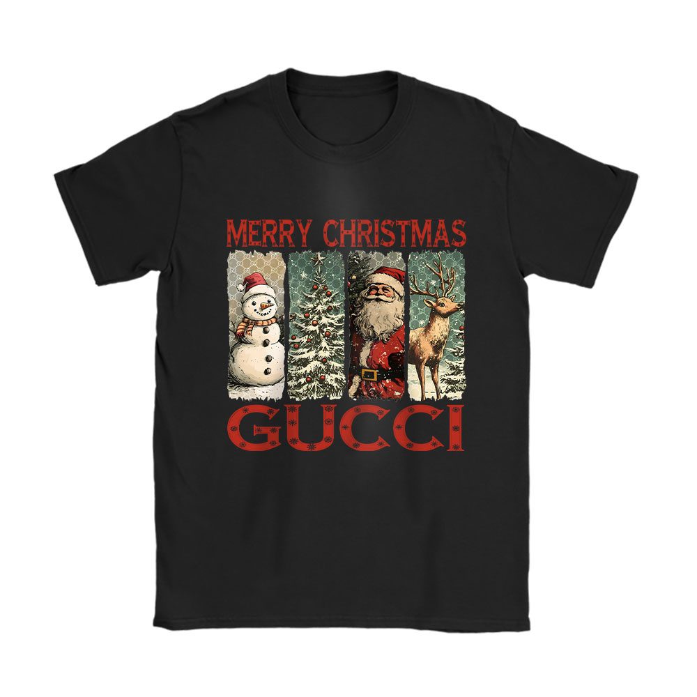 Retro Christmas Santa Claus Gucci Unisex T-Shirt Cotton Tee BN19674