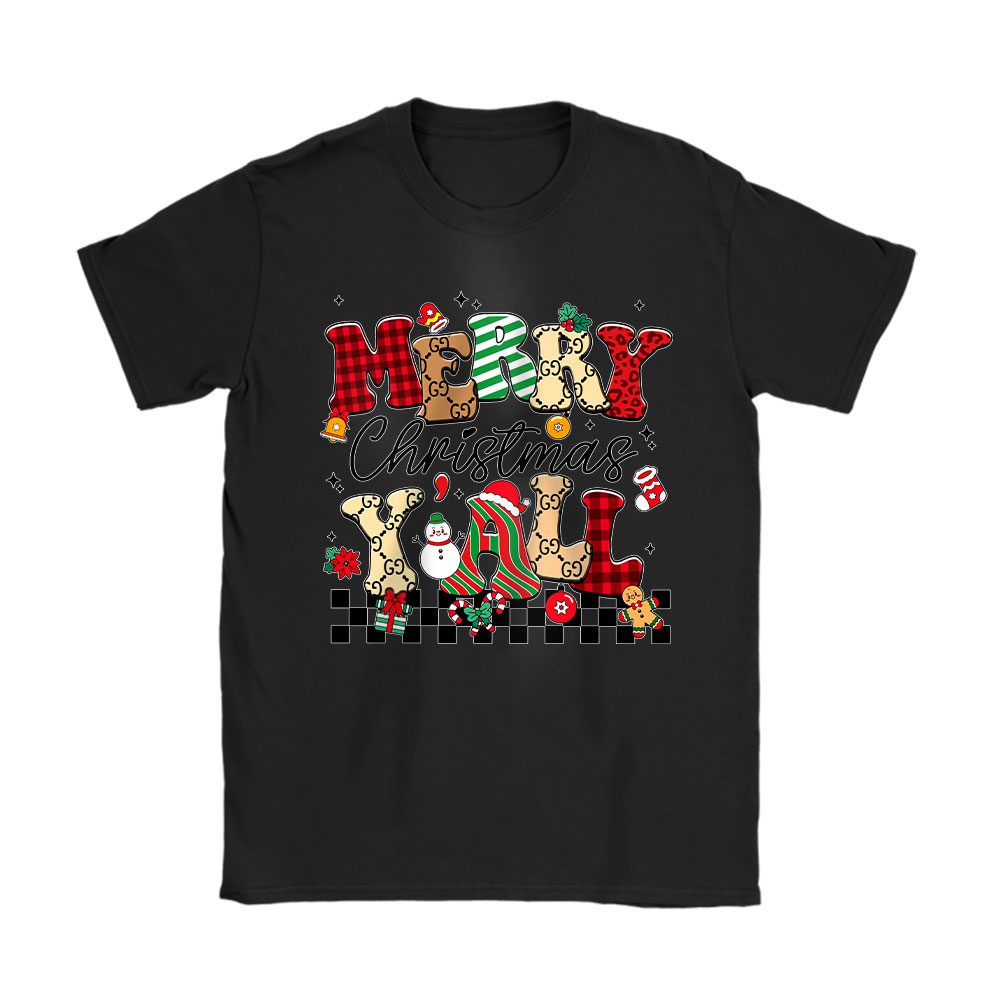 Retro Merry Christmas Gucci Unisex T-Shirt Cotton Tee BN19689